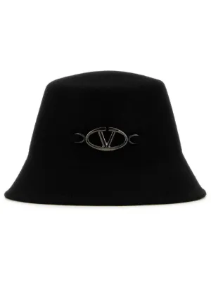 Prada triangle-logo Wool Bucket Hat | Black | FARFETCH display picture 3