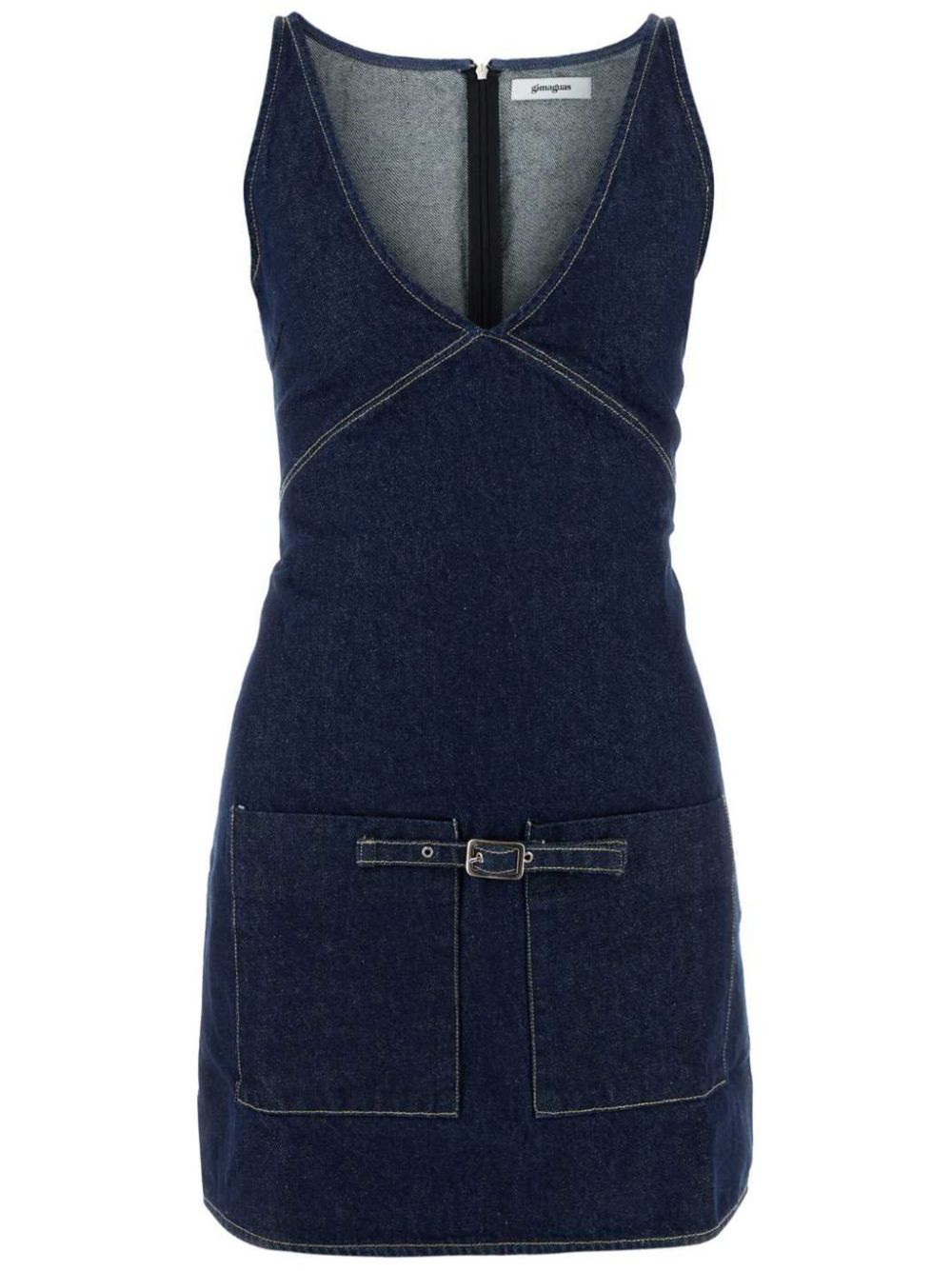 Shop Gimaguas Blanca Denim Mini Dress In Blue