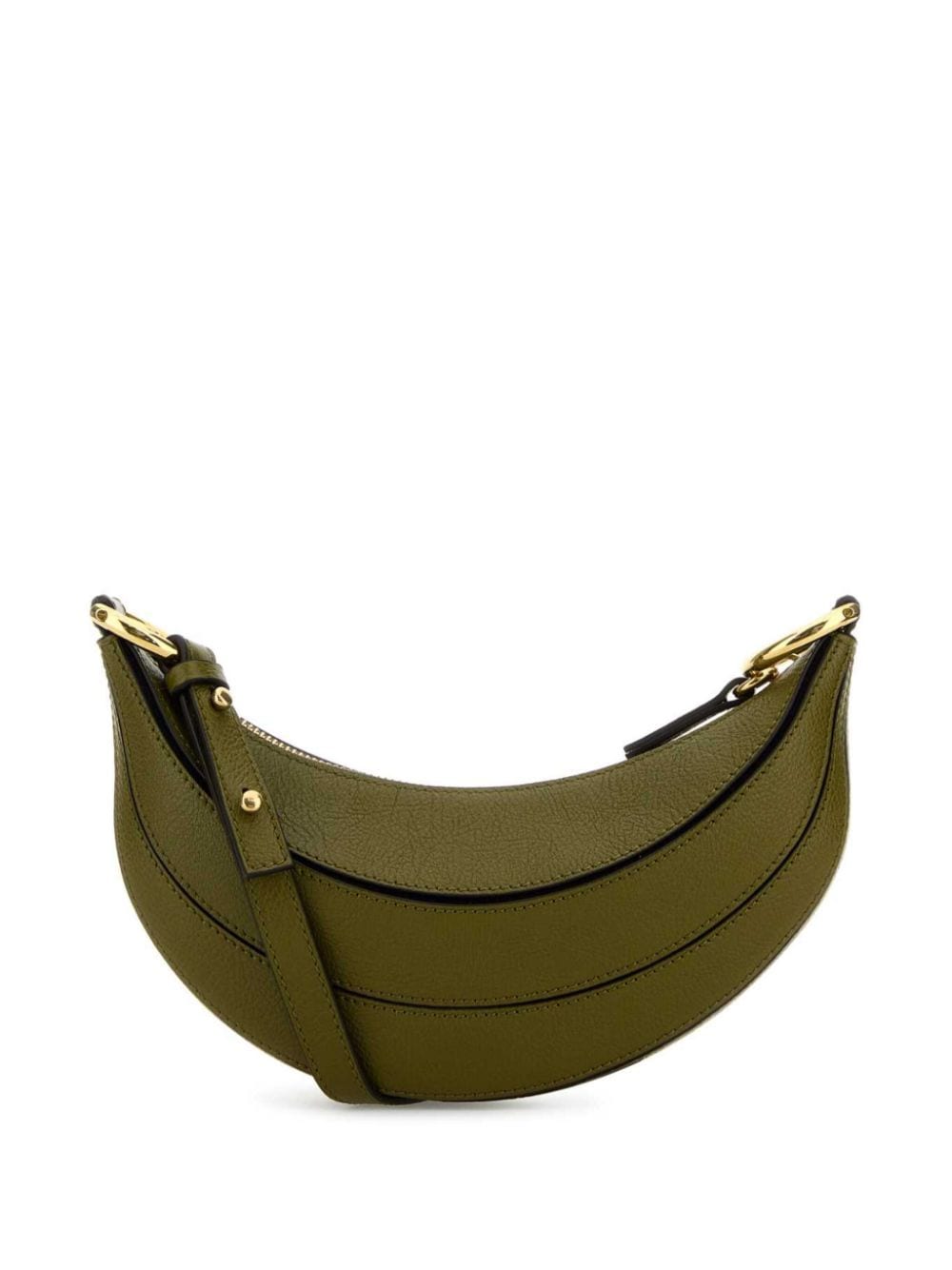 Shop Chloé Banana Grained-leather Crossbody Bag In Green