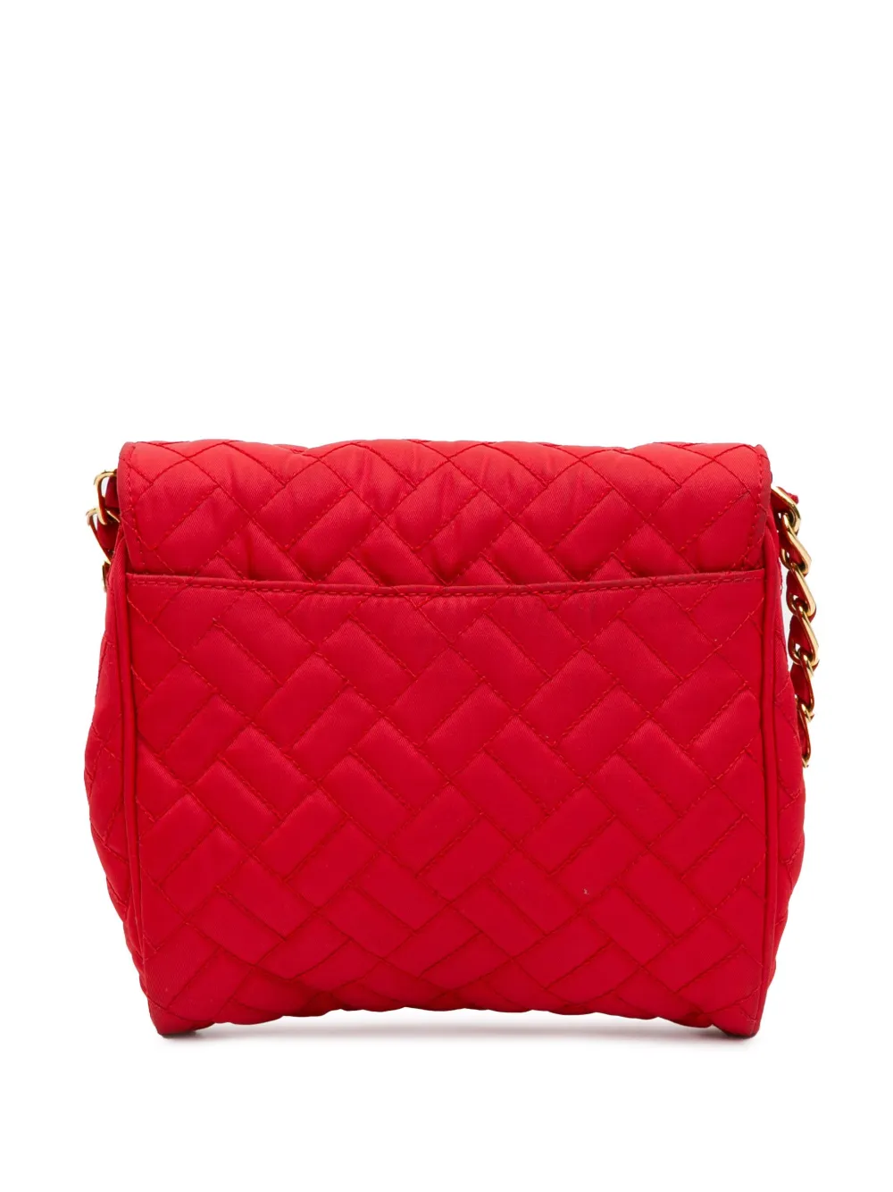 Prada Pre-Owned 2000-2013 Tessuto Impuntu Chain crossbody bag - Rood