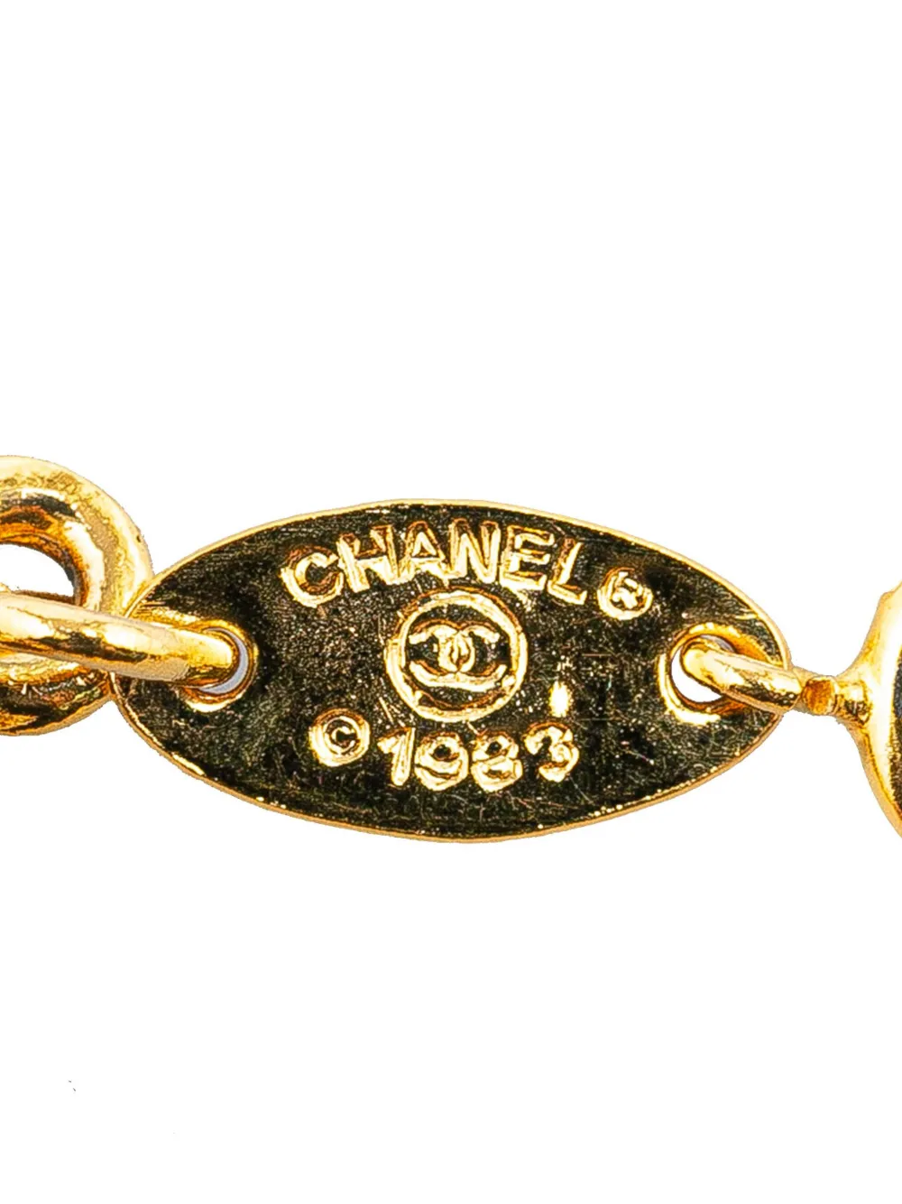 Pre-owned Chanel 1983 Gold Plated Cc Chain Costume Bracelet In 金色