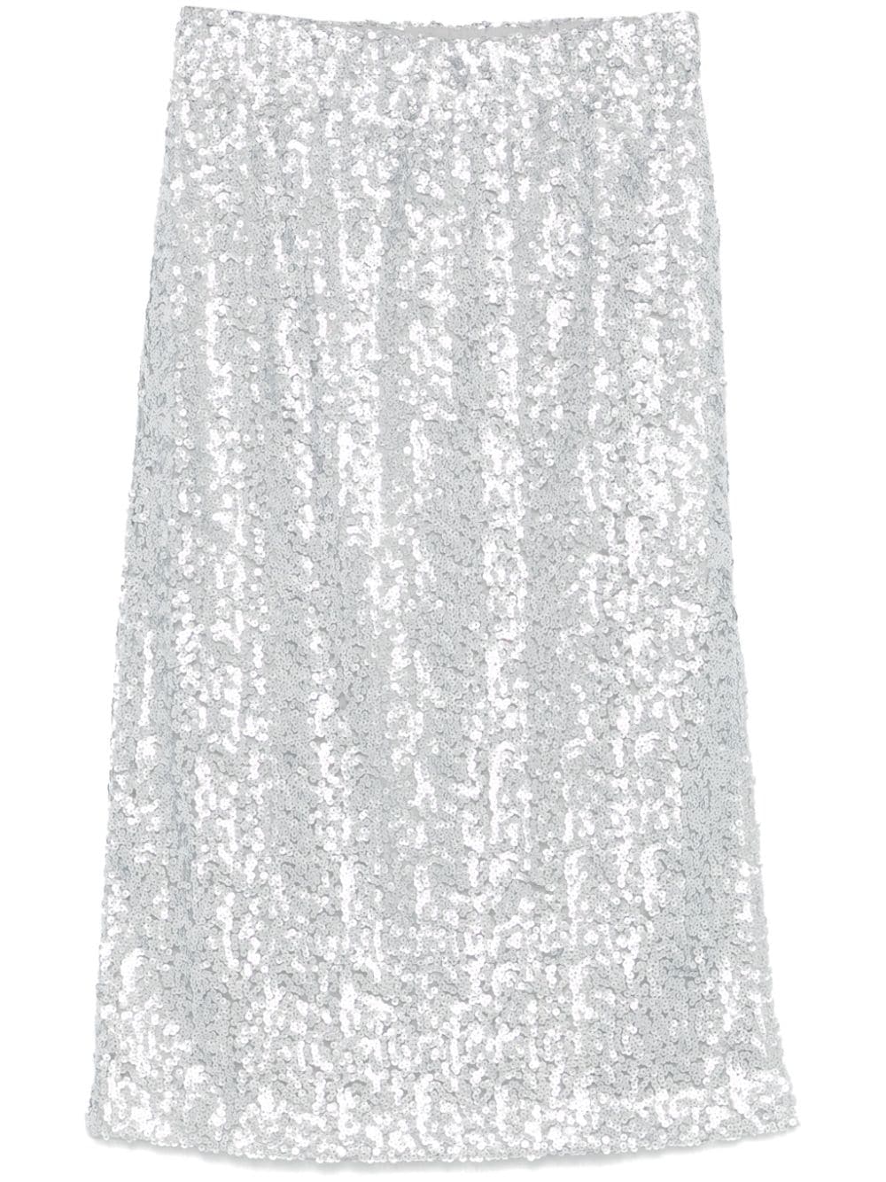 Shop Stine Goya Sequin Embellished Midi Skirt In 灰色