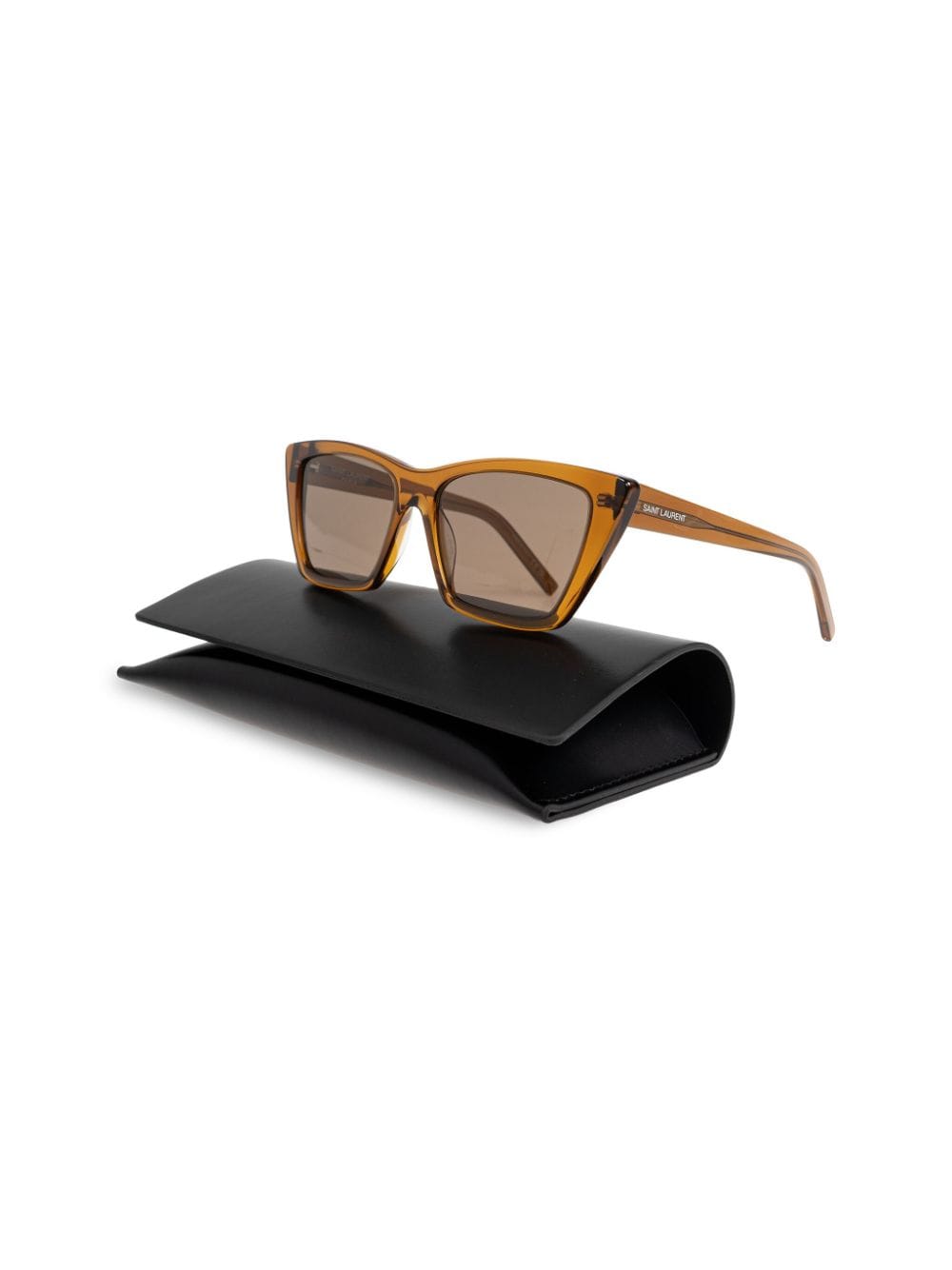 Shop Saint Laurent Sl 276 Mica Cat-eye Sunglasses In Brown