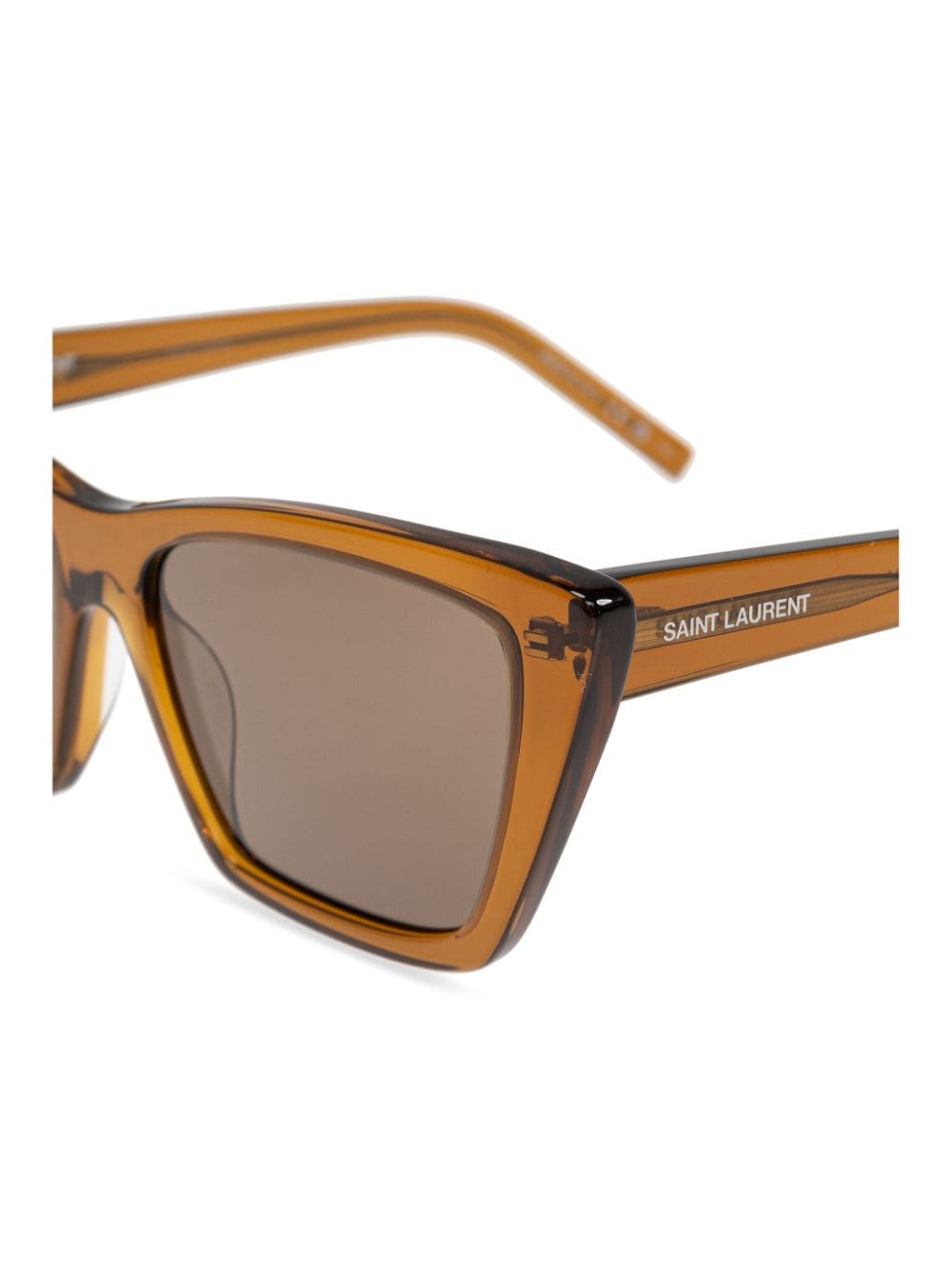 Shop Saint Laurent Sl 276 Mica Cat-eye Sunglasses In Brown