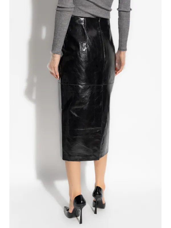 Sportmax Leather Skirt | Black | FARFETCH Sportmax Leather Skirt | Black | FARFETCH