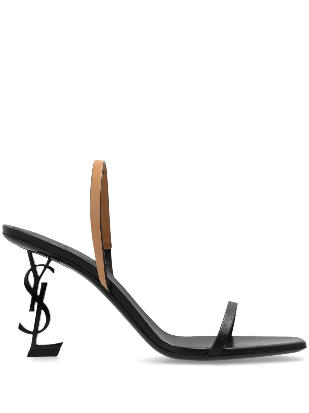 Saint Laurent Opyum Leather Sandals In Black