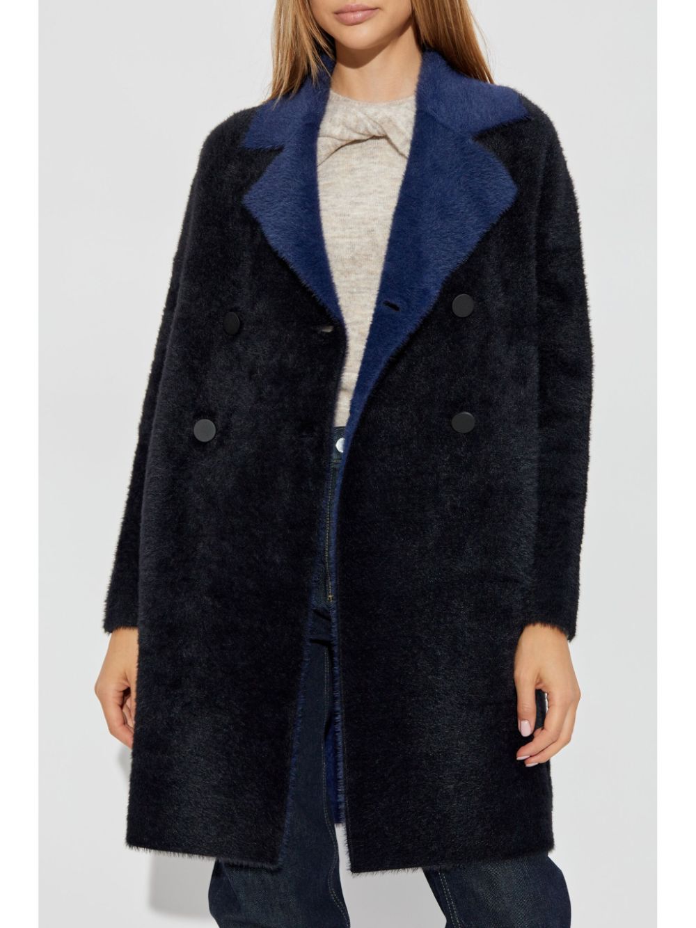 Shop Emporio Armani Reversible Coat In Blue