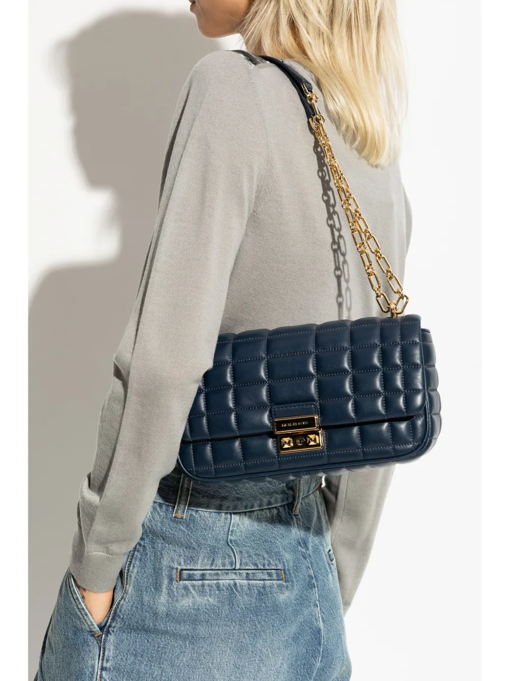 Michael Michael Kors Large Tribeca Shoulder Bag In Blue