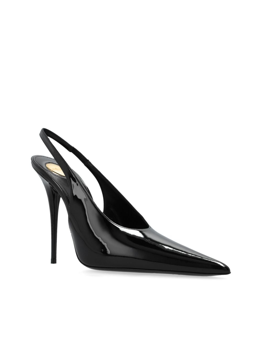 Saint Laurent 110 mm satijnen slingback pumps Zwart