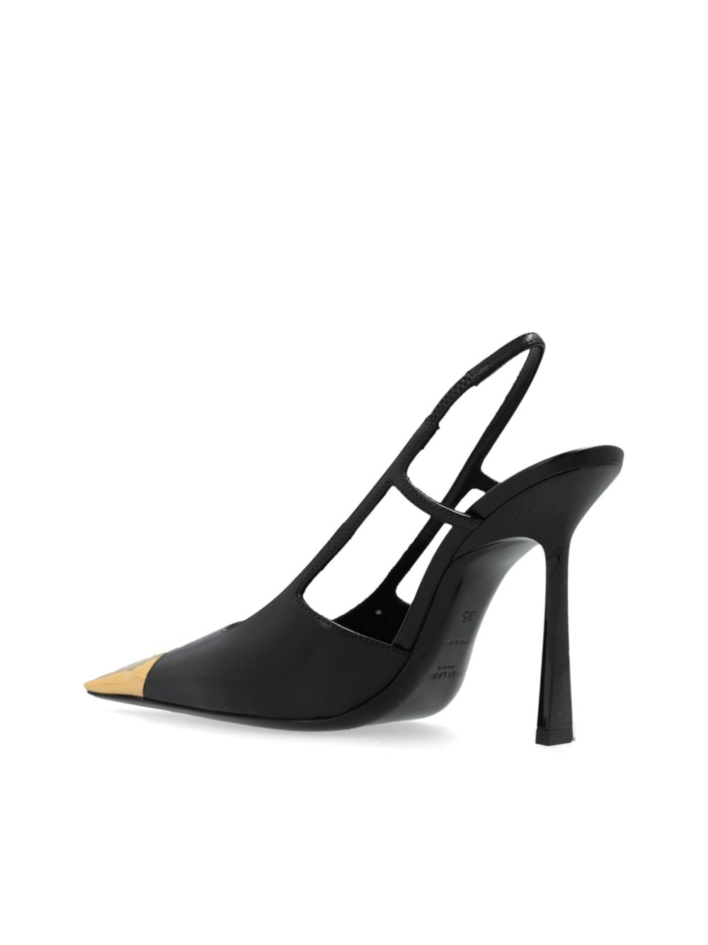 Shop Saint Laurent 110mm Jeanne Slingback Pumps In Black