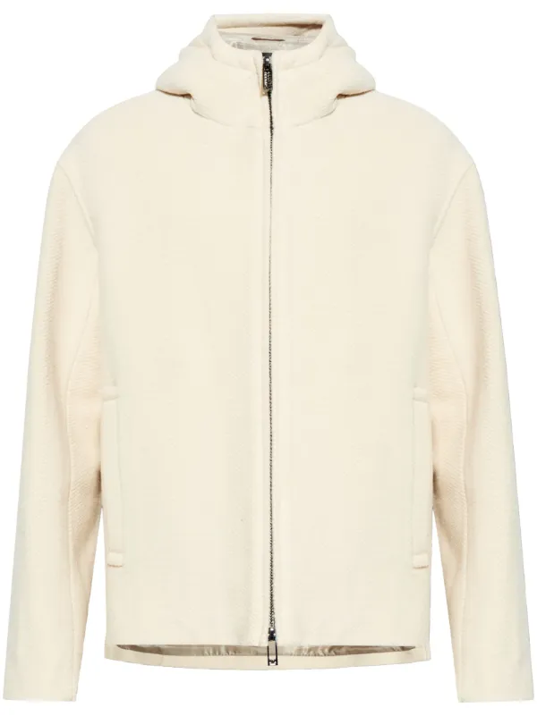 Zipped bomber jacket in technical stretch nylon | Emporio Armani