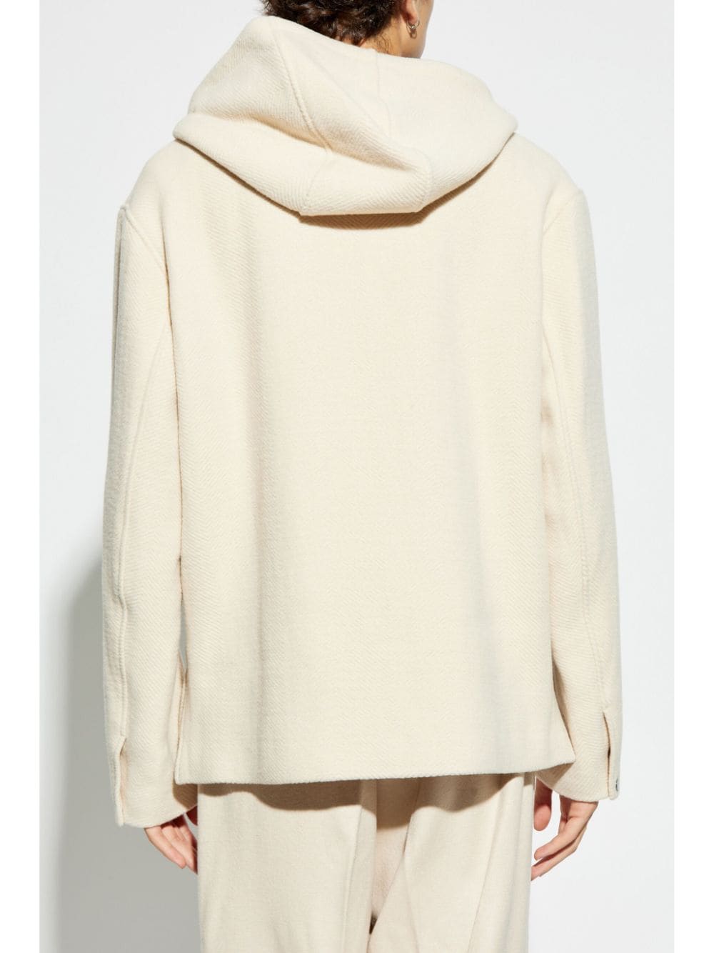 Shop Emporio Armani Zipped Hoodie Jacket In Neutrals