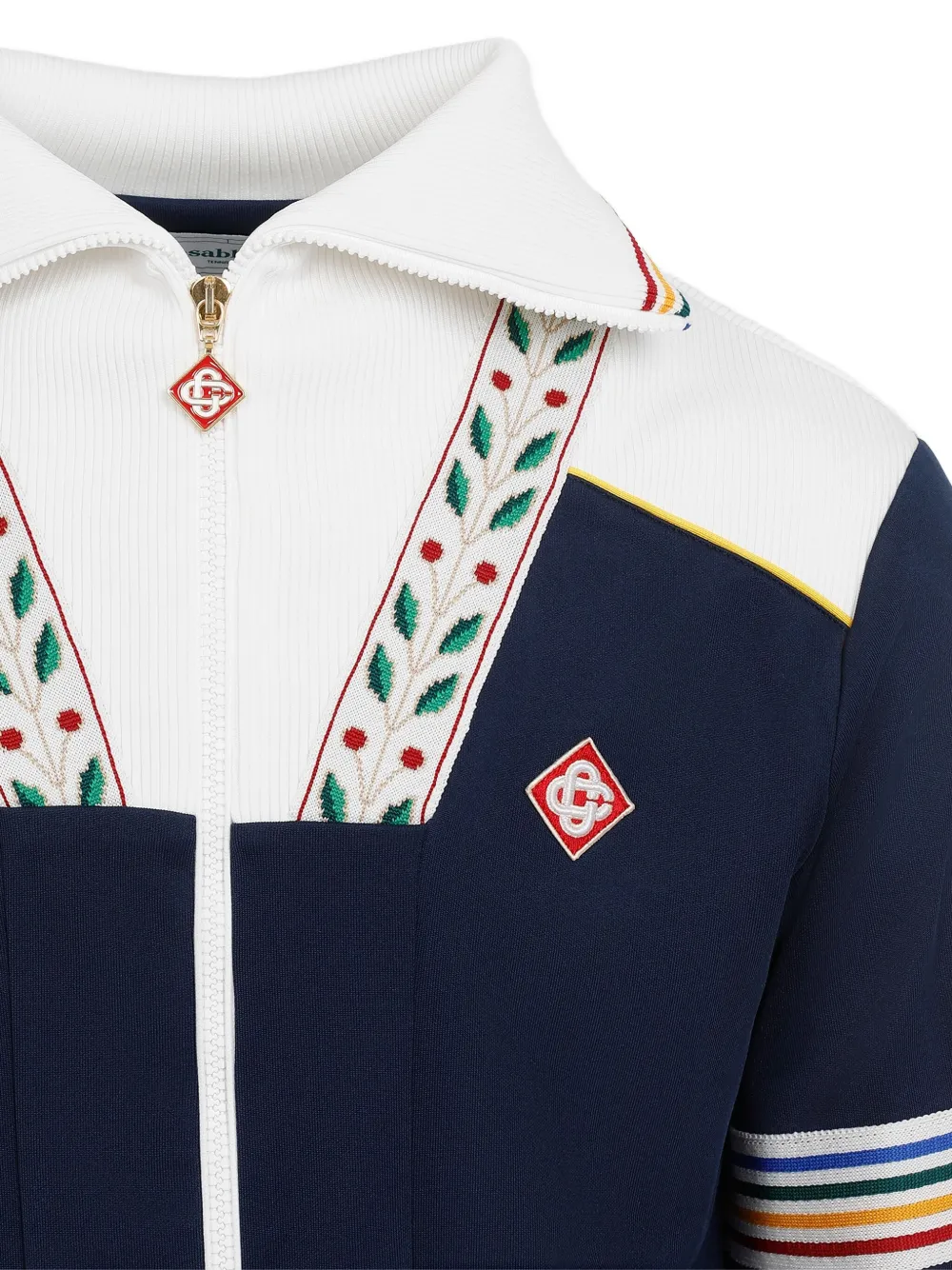 【関税込み】Casablanca ネイビー ボーダー トラックジャケット Casablanca Varsity トラックジャケット | ブルー | FARFETCH JP