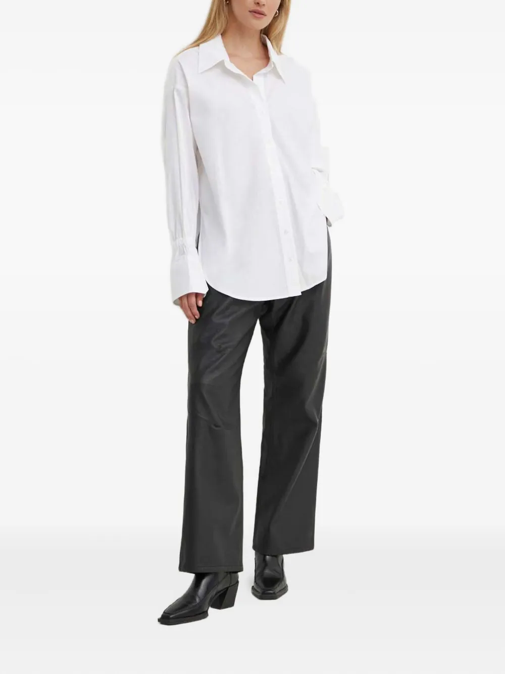 Won Hundred Pockets Leather Trousers - Black 