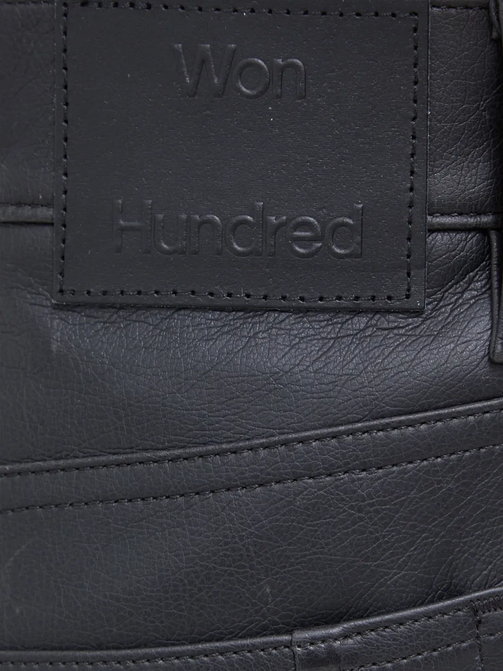 Won Hundred Leren broek met logopatch en zakken Zwart