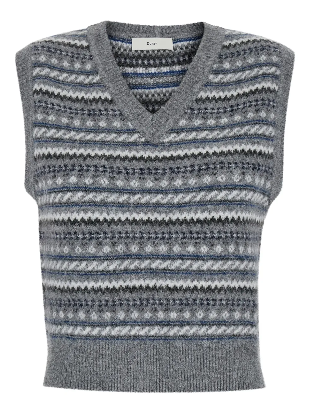 DUNST pattern-jacquard vest | Grey | Image 1