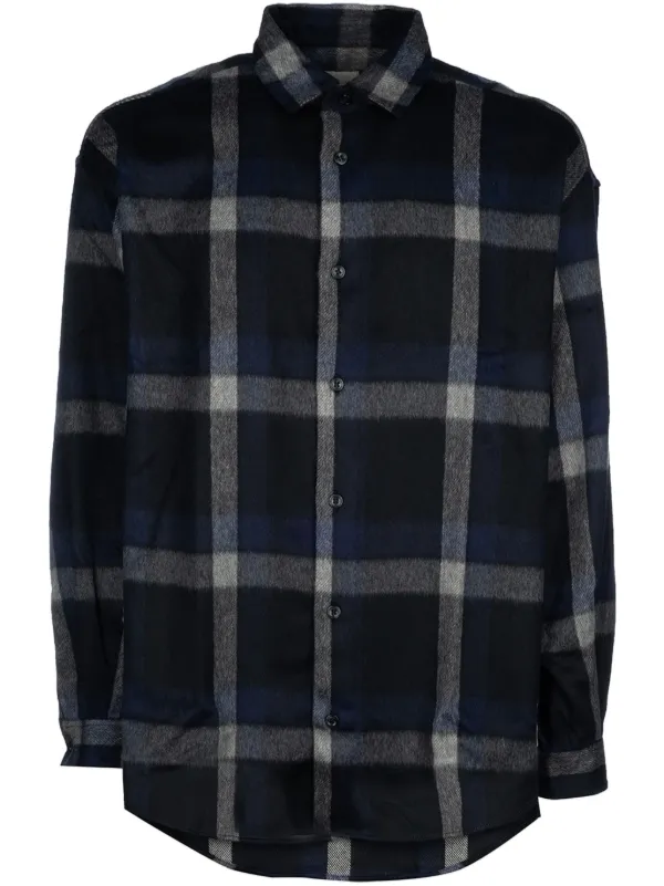 Armani checked shirt hotsell
