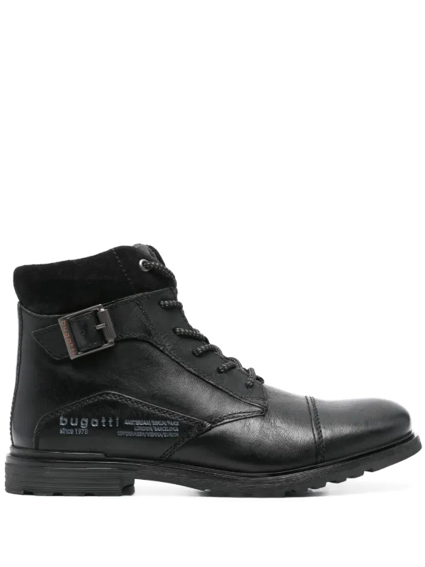 Bugatti R0521pr1 - Stivaletti Uomo In Pelle, Colore Nero, Con Suola In Pelle, Tacco 2.6 Cm, Tecnologia Soft Flex E Plantare Intercambiabile Easy Change