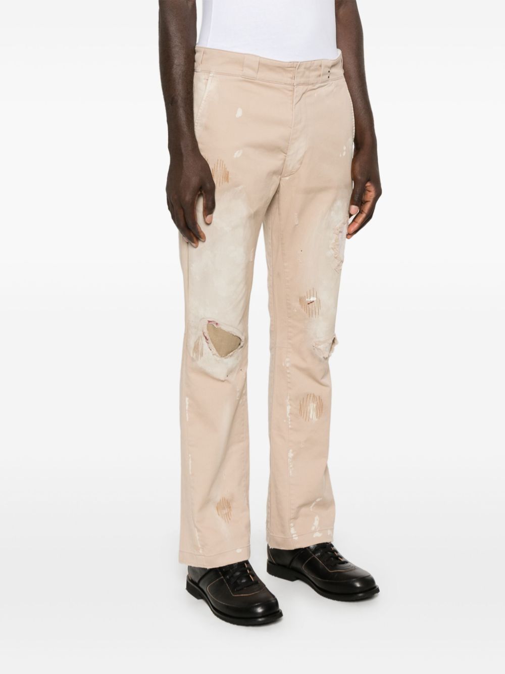 Shop Gallery Dept. Distressed Trousers In Neutrals