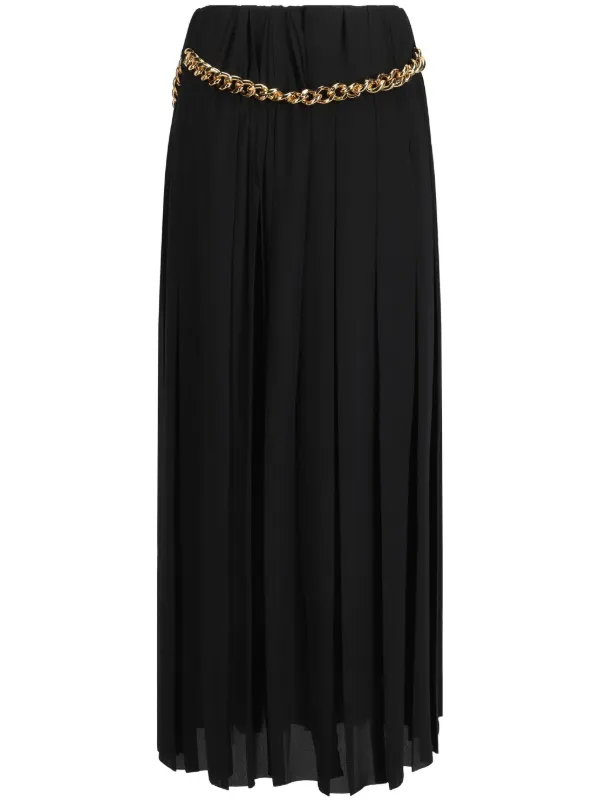 VIP【送料関税込】BALENCIAGA CHAIN EMBELLISHED PLEATED SKIRT Balenciaga chain-detail Pleated Skirt | Black | FARFETCH