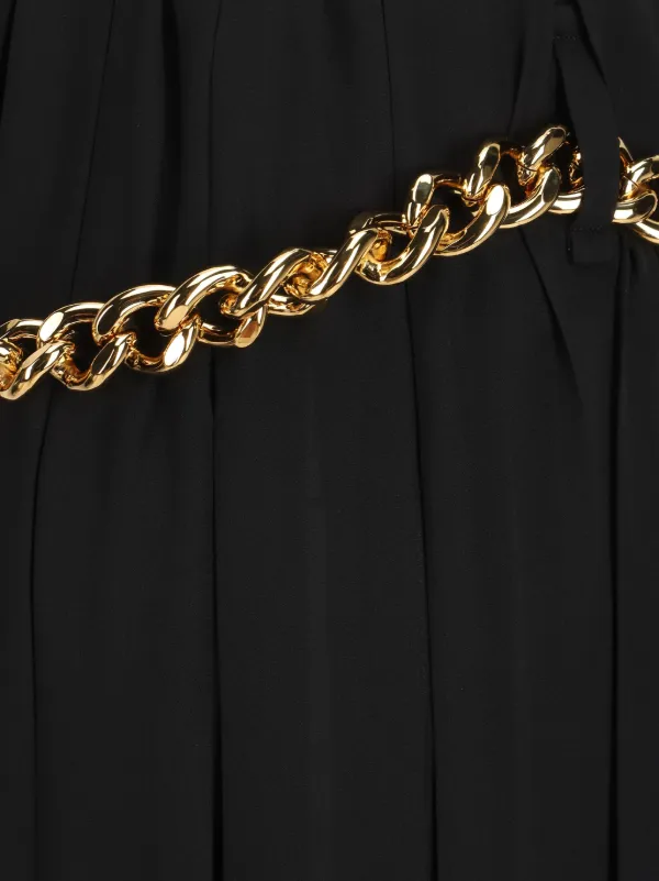 VIP【送料関税込】BALENCIAGA CHAIN EMBELLISHED PLEATED SKIRT Balenciaga chain-detail Pleated Skirt | Black | FARFETCH