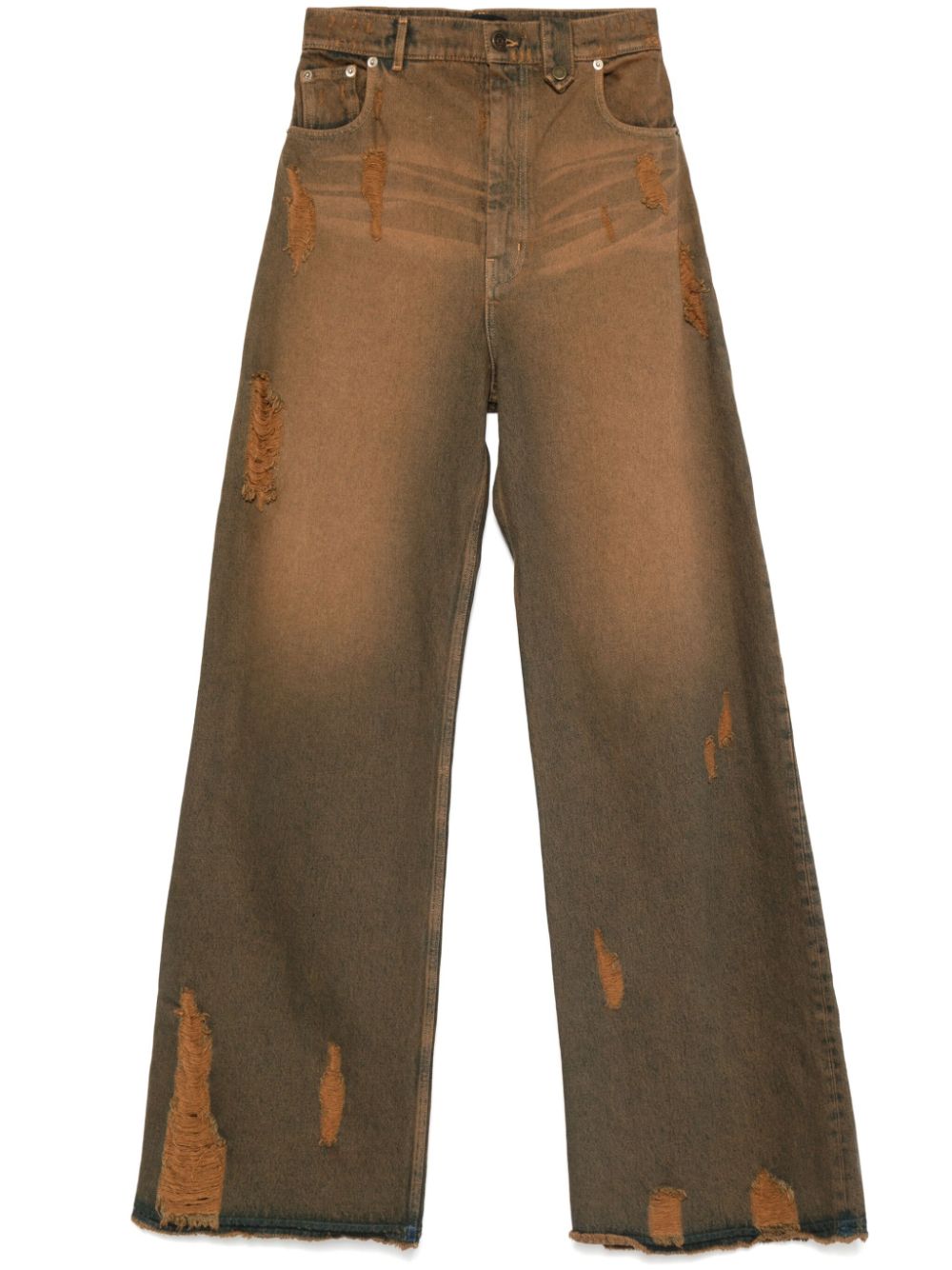 EGONlab. wide-leg denim - Brown