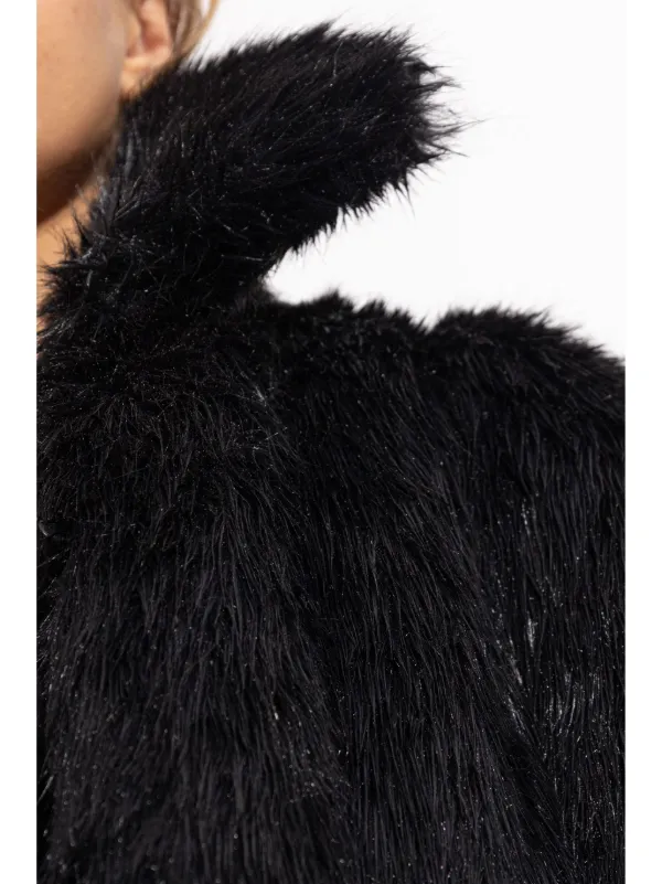 Balenciaga faux fur jacket women Silk Cotton Polylactic Acid PLA Polyester Polyester Viscose 36 Black