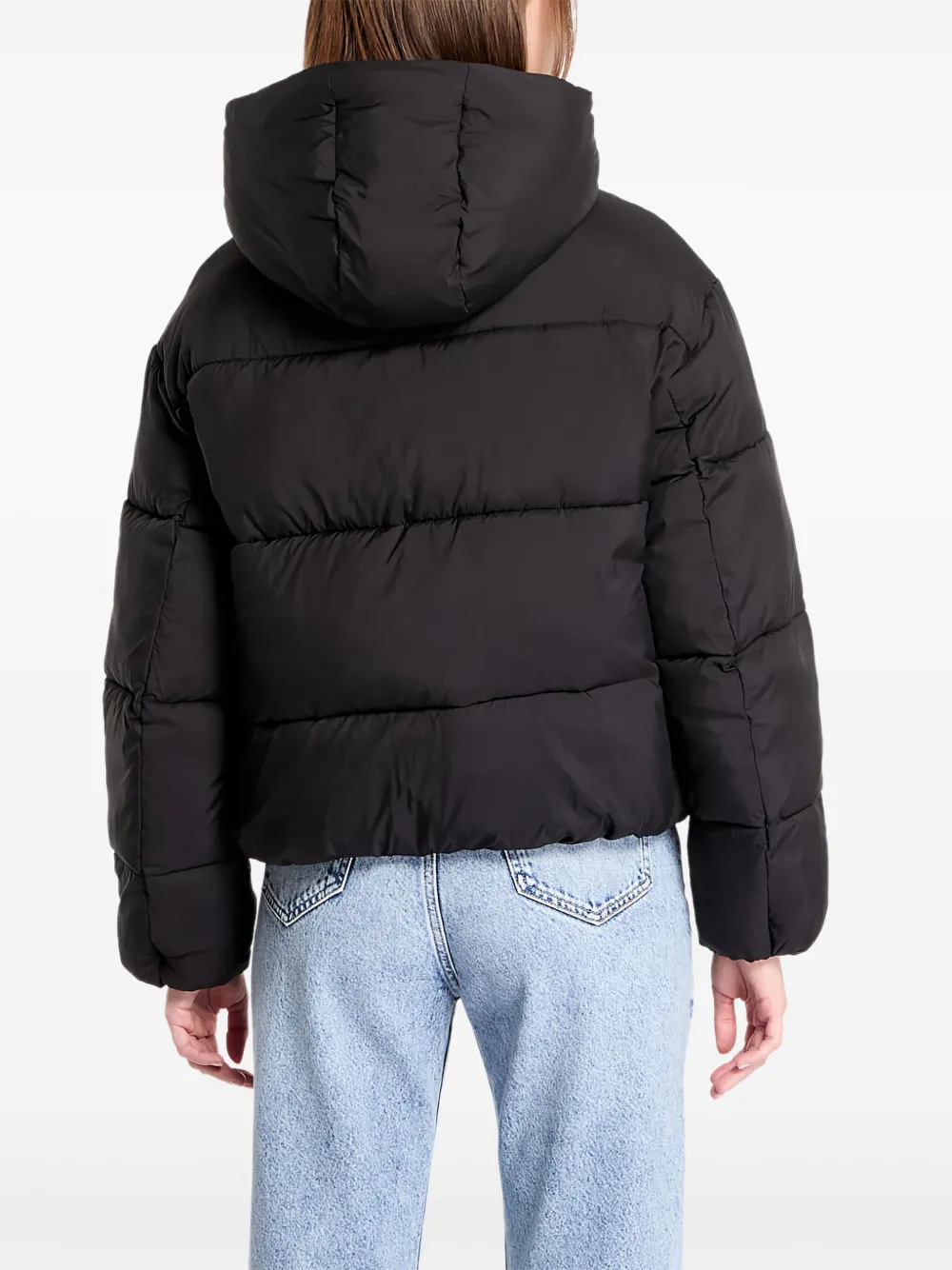 Calvin Klein Hooded Puffer Jacket In Black