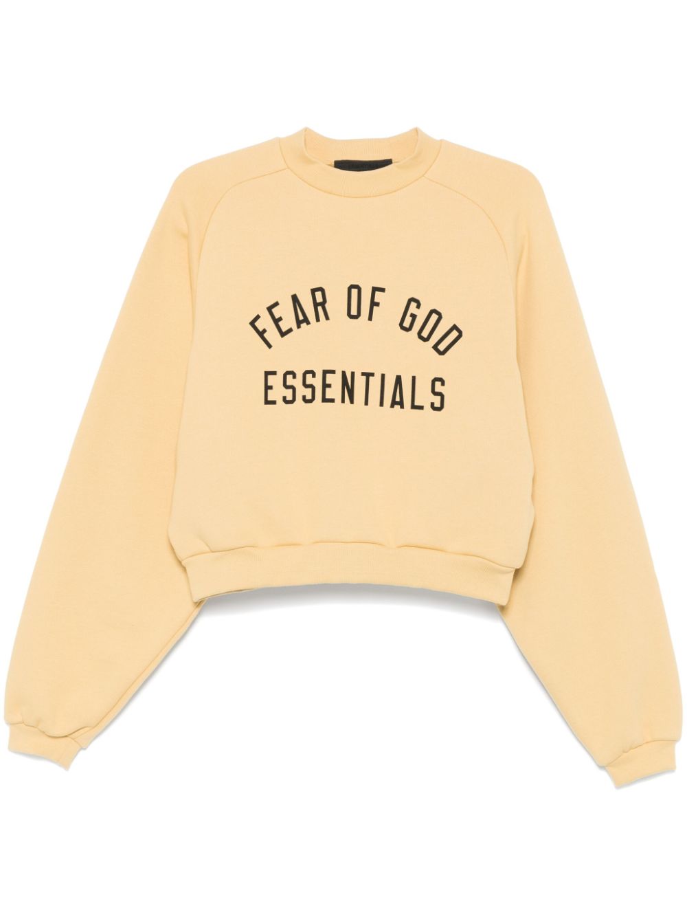 Shop Essentials Logo-print Sweatshirt In Yellow