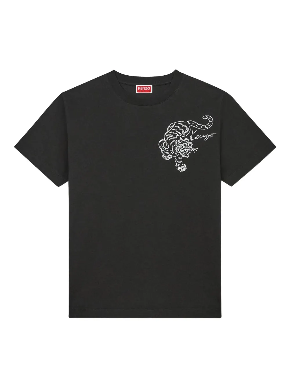 Kenzo T-shirt met geborduurd logo Zwart