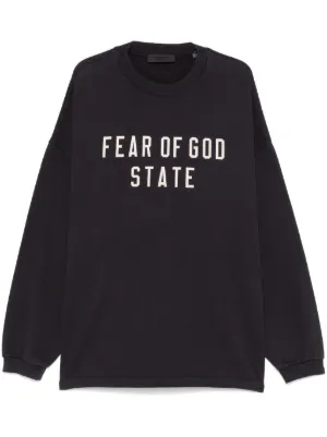 【 FEAR OF GOD 】 Essentials ロゴ スウェットシャツ FEAR OF GOD ESSENTIALS raised-logo Sweatshirt | Grey | FARFETCH