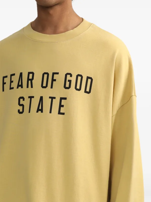 FEAR OF GOD ESSENTIALS logo-print T-shirt | Yellow | FARFETCH