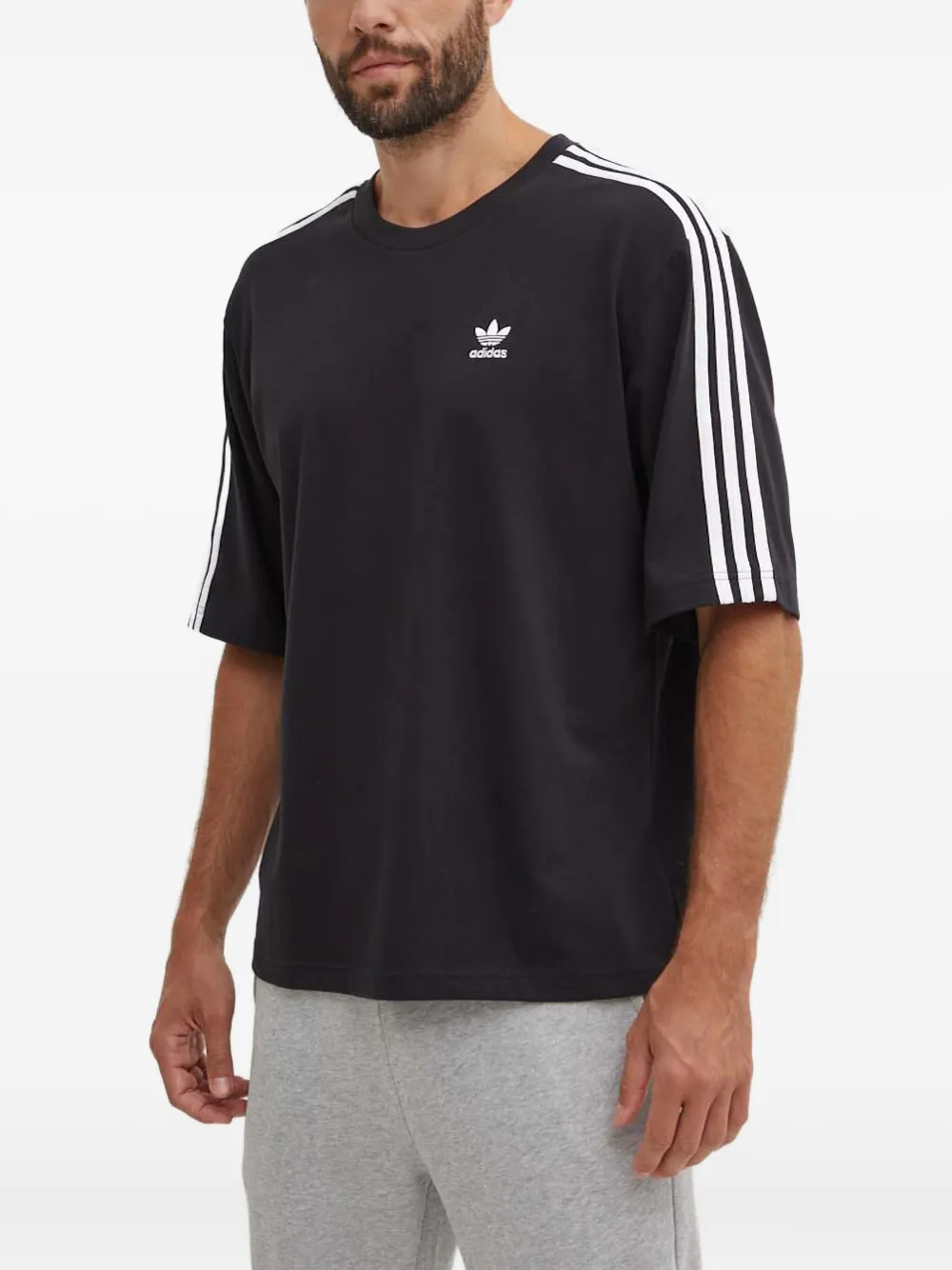 adidas three-stripe logo T-shirt | Black | Image 1