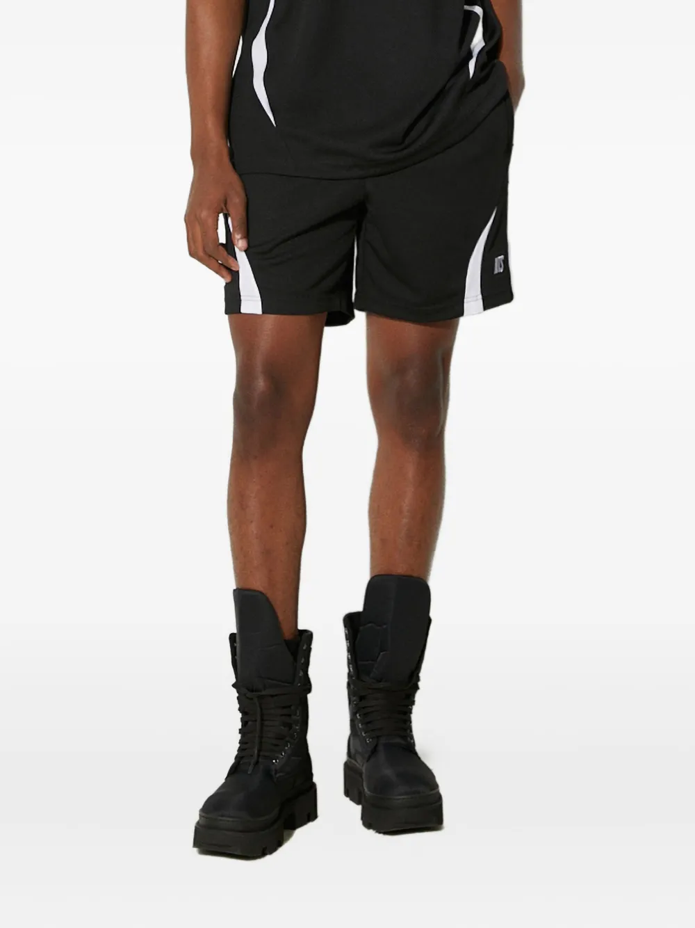 adidas three-stripe panelled shorts - ブラック adidas three-stripe panelled shorts - ブラック
