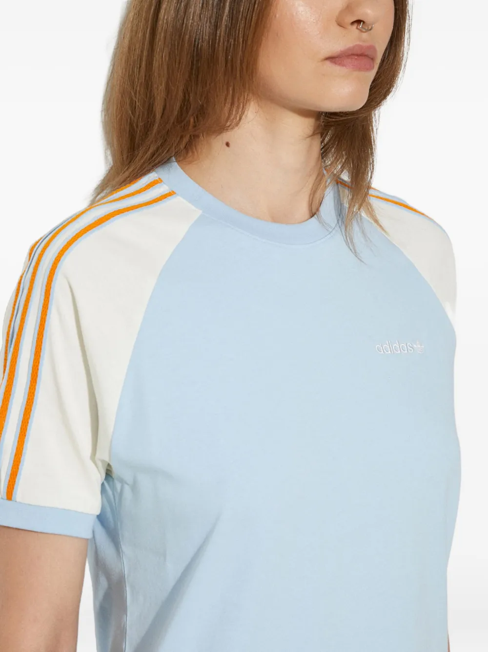 Adidas Originals Colour-block T-shirt In Blue