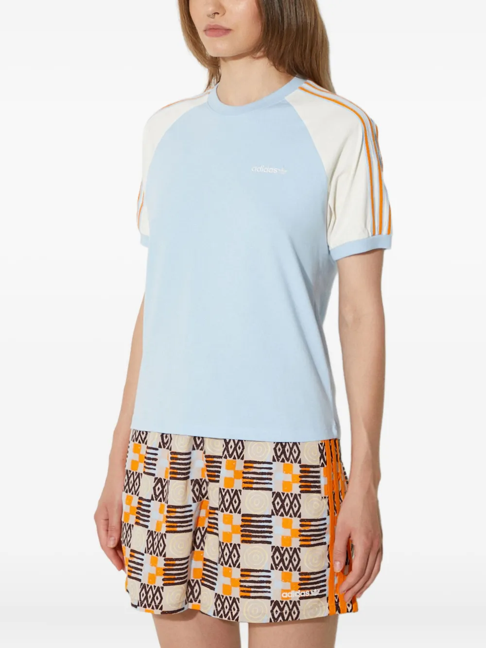 Adidas Originals Colour-block T-shirt In Blue