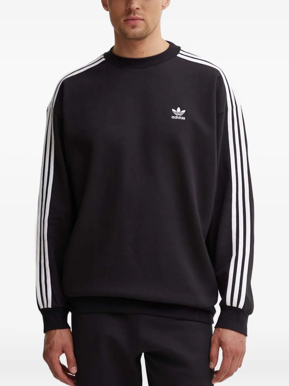 adidas three-stripe sweatshirt - ブラック adidas three-stripe sweatshirt - ブラック