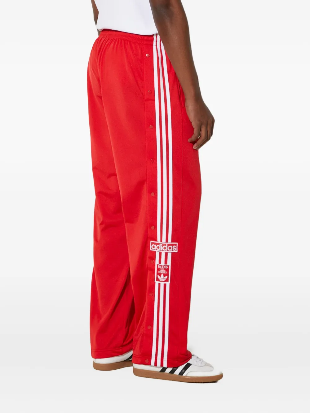 adidas Broek met zijknoop en drie strepen Rood