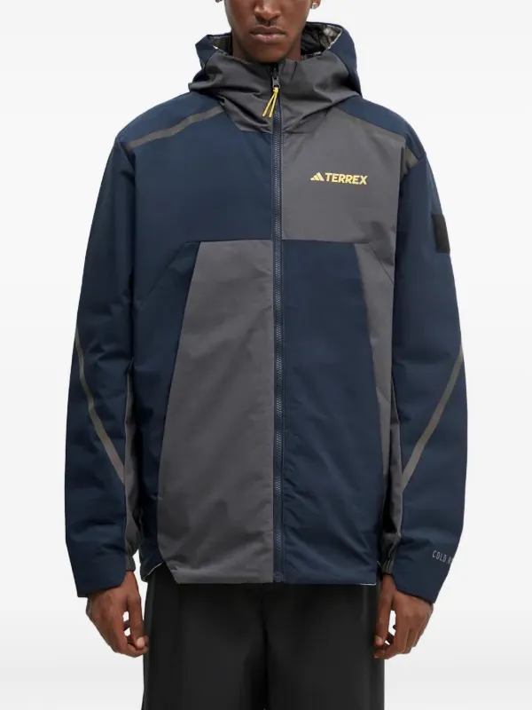 Adidas x National Geographic colour-block Hooded Jacket Blue