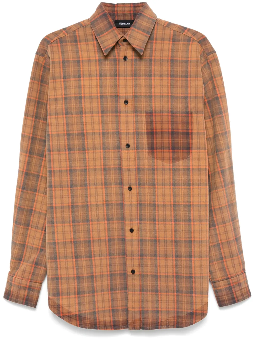 EGONlab. Hemd mit Schottenkaromuster | Orange | Image 1