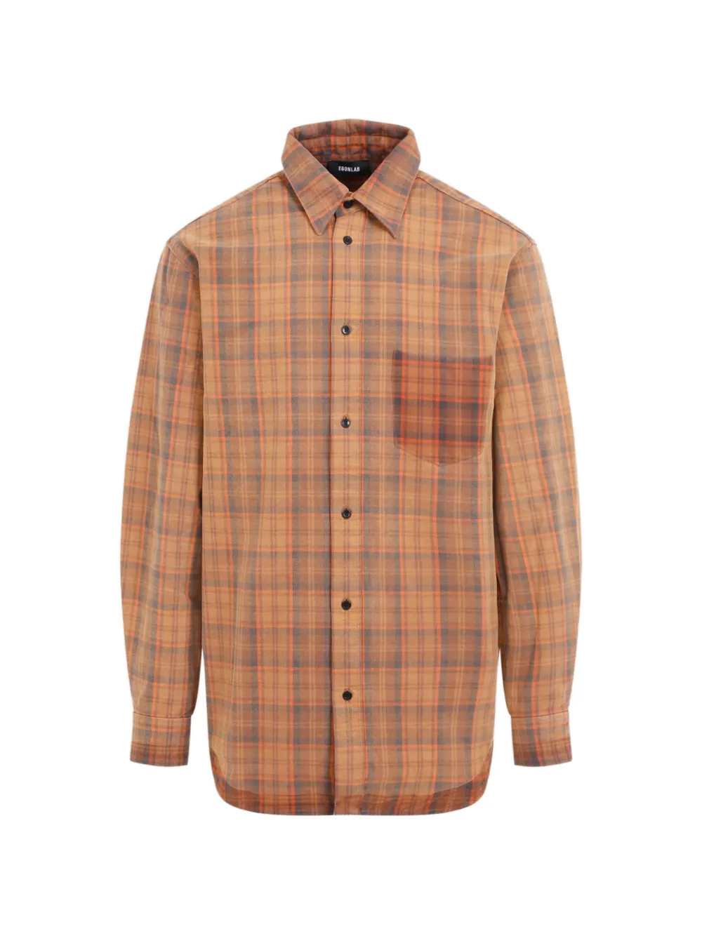 EGONlab. tartan check shirt | Orange