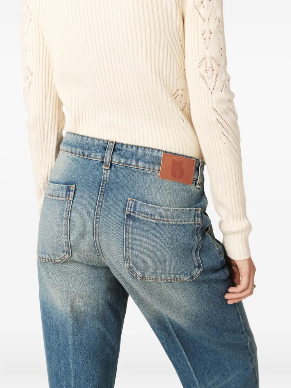 Ba&sh Patch-pocket Denim Jeans In Neutral