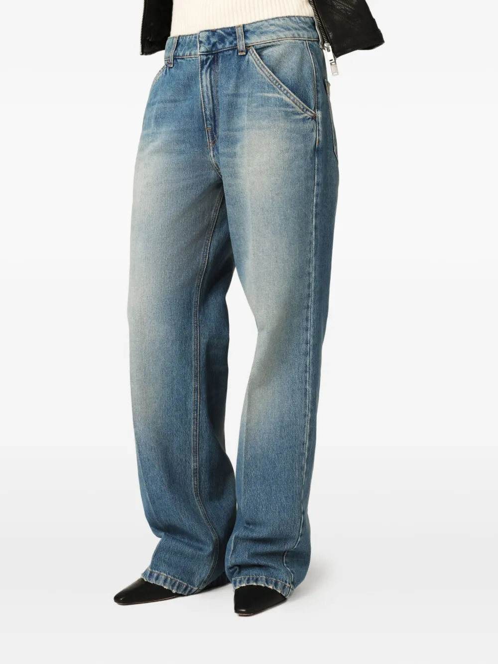 Ba&sh Patch-pocket Denim Jeans In Neutral