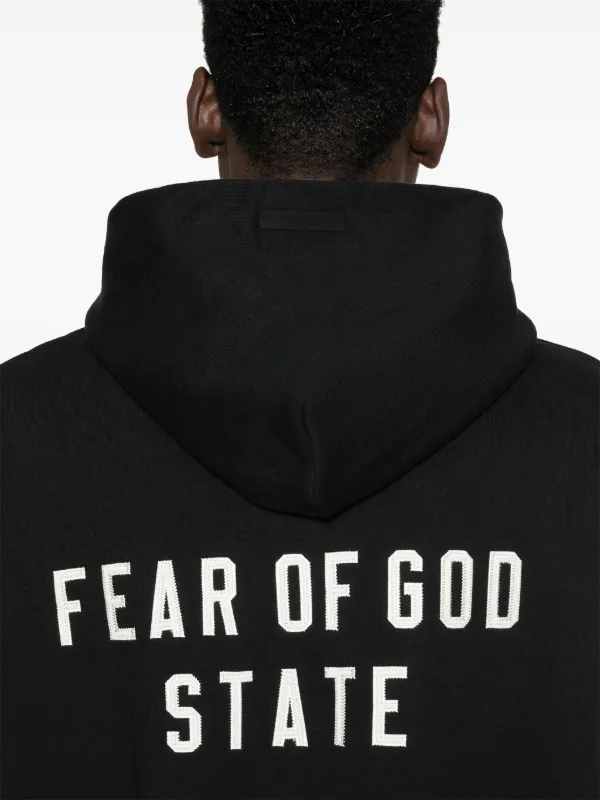 FEAR OF GOD ESSENTIALS zip up Hoodie Black FARFETCH NZ