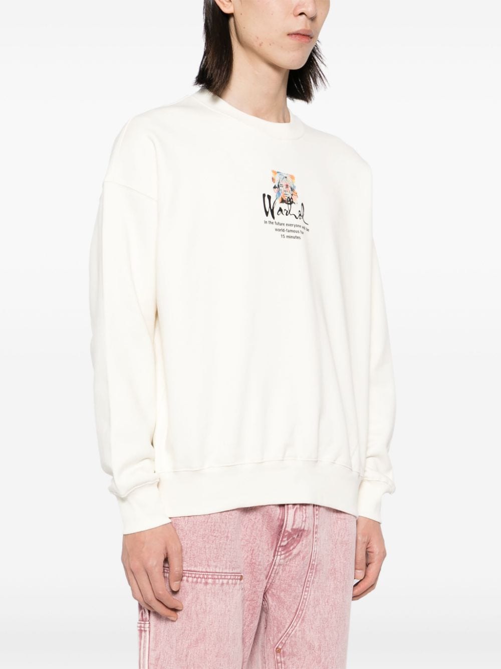 Shop Musium Div. Mixed Media Sweatshirt In Neutrals