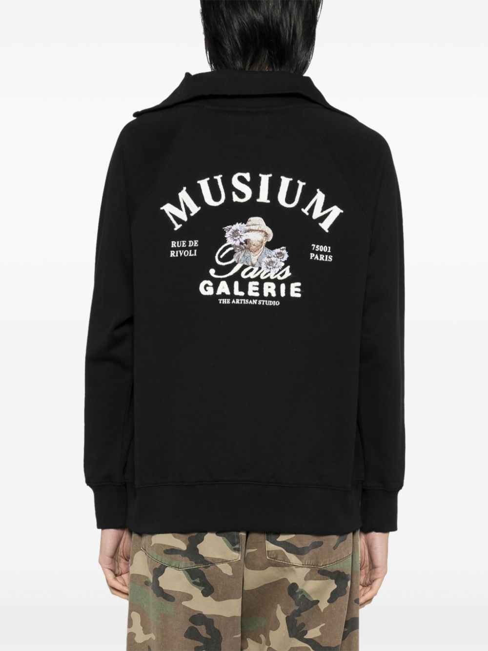 Shop Musium Div. Half-zip Sweatshirt In Schwarz