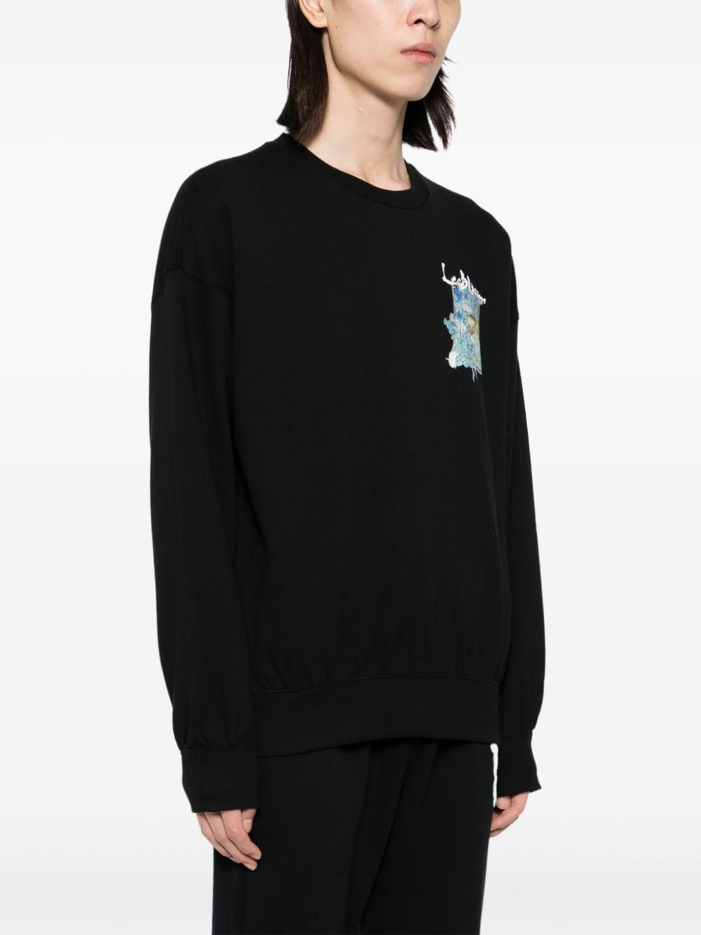 Shop Musium Div. Graphic Patch Sweatshirt In Black