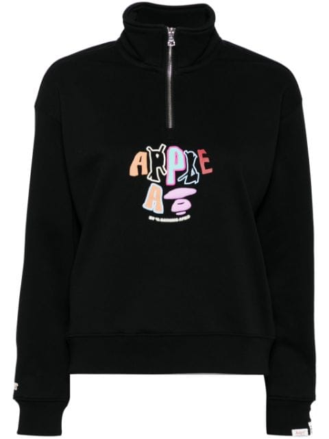 AAPE BY *A BATHING APE® logo-print half-zip sweatshirt