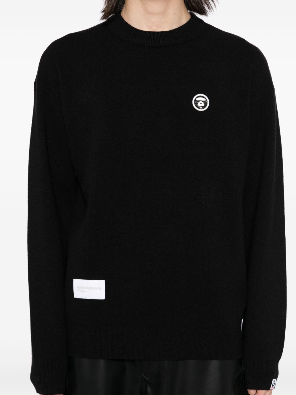 Shop Aape By A Bathing Ape Moonface Logo Jumper In Black