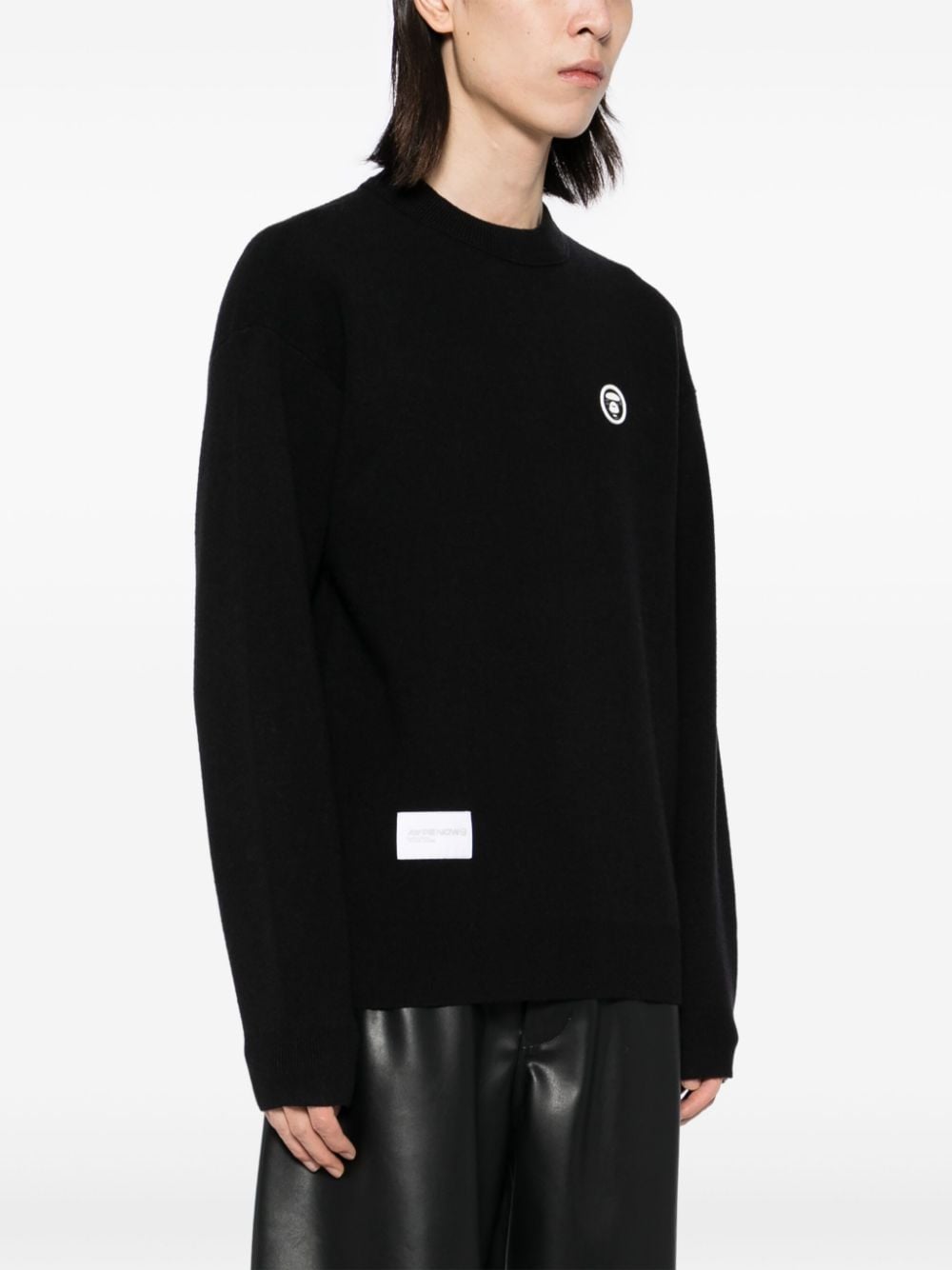 Shop Aape By A Bathing Ape Moonface Logo Jumper In Black